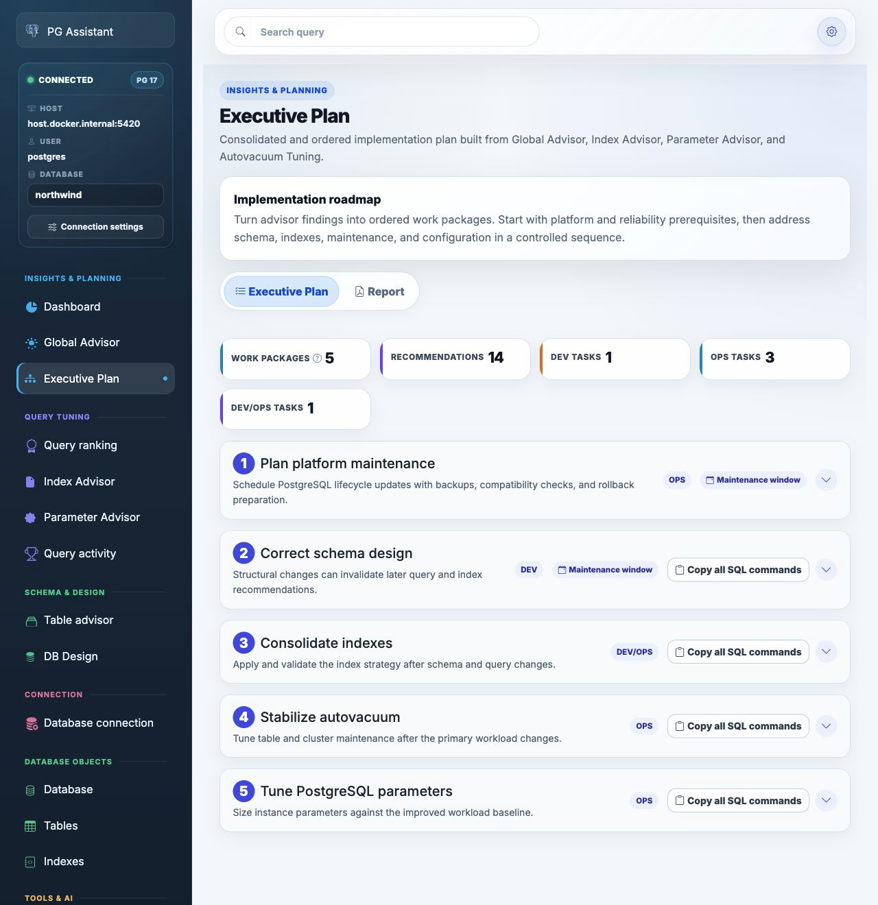 pgAssistant Executive Plan